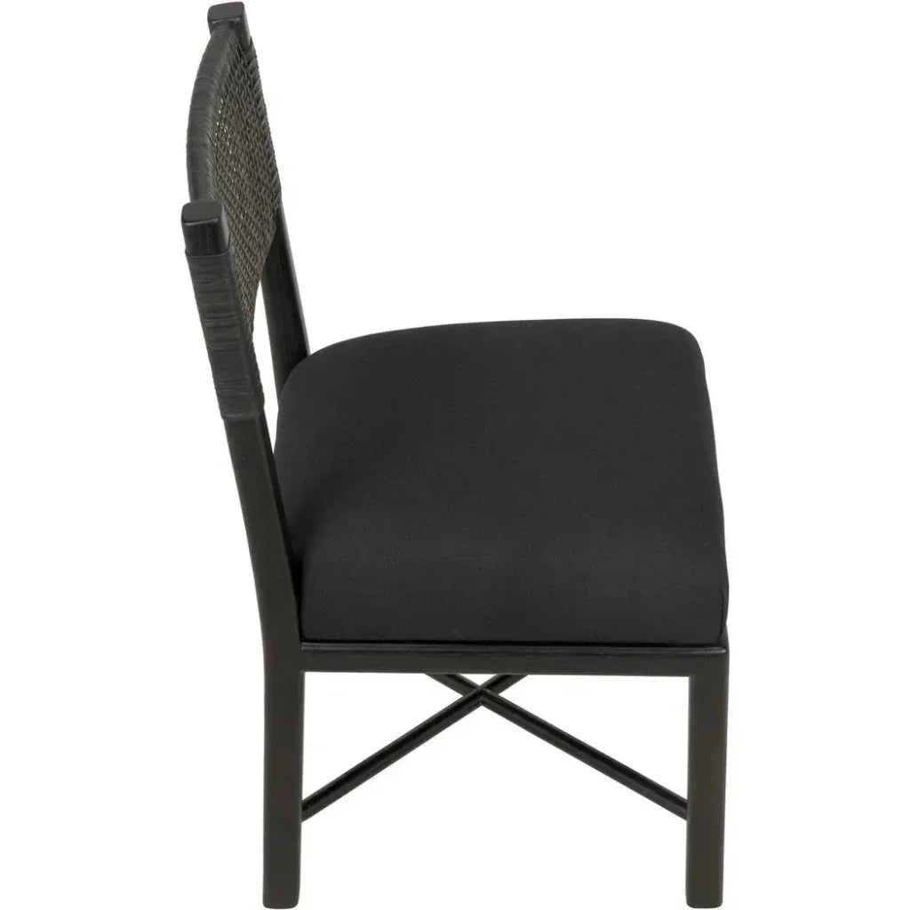 Noir Lobos Black Wood Armless Chair