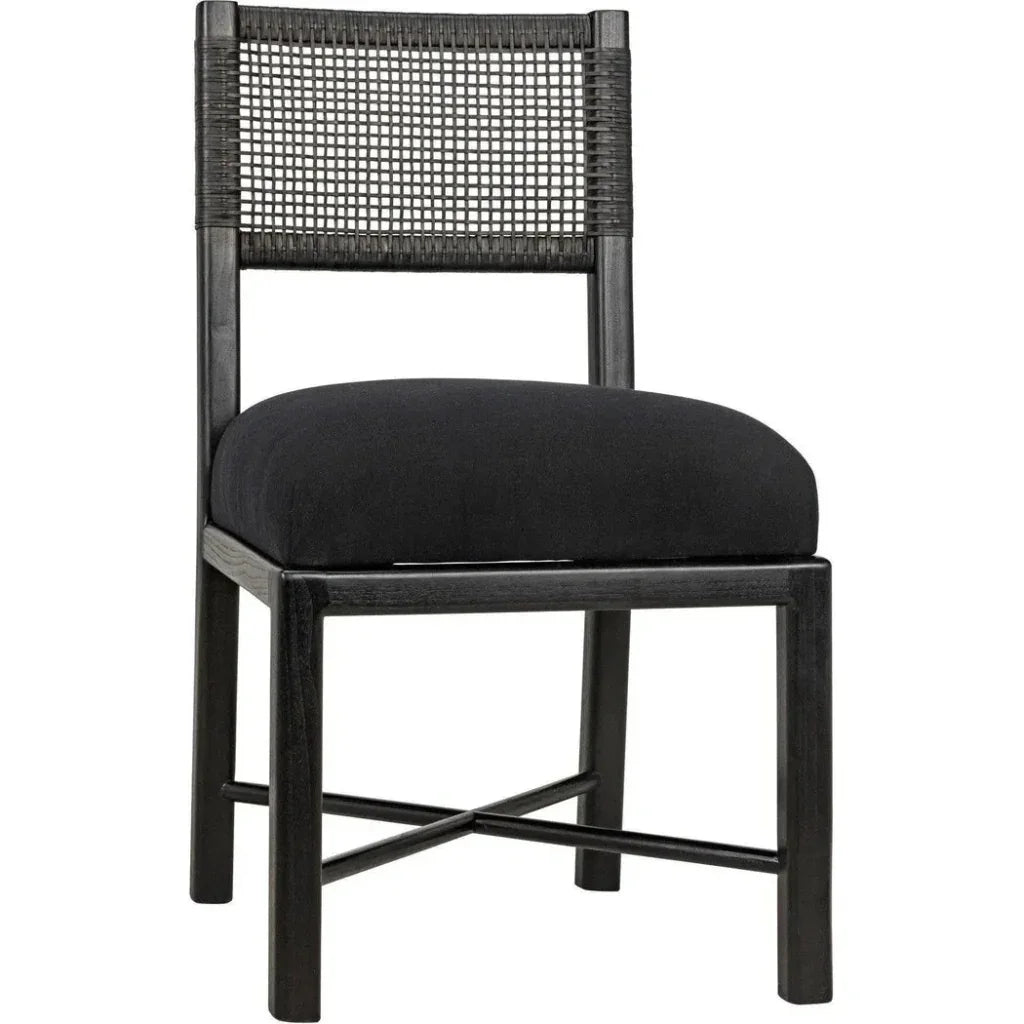 Noir Lobos Black Wood Armless Chair
