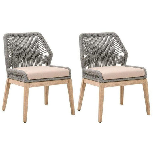 Loom Dining Chair, Set of 2 Platinum Rope, Light Gray, Natural Gray Mahogany - Sideboards and Things Accents_Natural, Back Type_Full Back, Back Type_With Back, Brand_Essentials For Living, Color_Beige, Color_Gray, Color_Natural, Finish_Distressed, Legs Material_Wood, Materials_Rope, Number of Pieces_2PC Set, Product Type_Dining Height, Seat Material_Upholstery, Shape_Armless, Upholstery Type_Fabric Blend, Upholstery Type_Rope, Wood Species_Mahogany