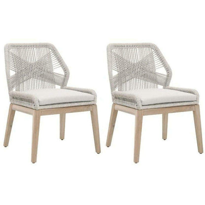 Loom Outdoor Rope Dining Chair, Set of 2 Taupe Rope and Teak - Sideboards and Things Accents_Silver, Back Type_Full Back, Brand_Essentials For Living, Color_Tan, Color_White, Features_Indoor/Outdoor Use, Legs Material_Wood, Materials_Rope, Materials_Upholstery, Number of Pieces_2PC Set, Shape_Armless, Upholstery Type_Olefin, Upholstery Type_Performance Fabric, Upholstery Type_Rope, Wood Species_Teak