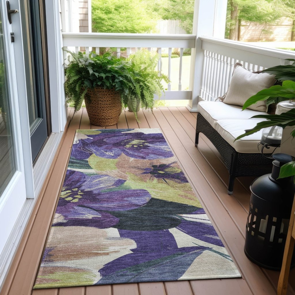 LOOMLAN Rugs Loomara Purple Washable Indoor-Outdoor Rug
