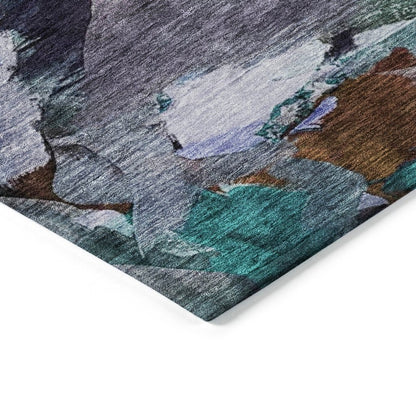 LOOMLAN Rugs Loomari Blue Washable Indoor-Outdoor Rug