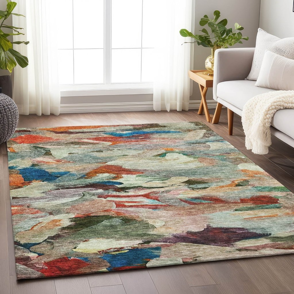 LOOMLAN Rugs Loomari Green Washable Indoor-Outdoor Rug