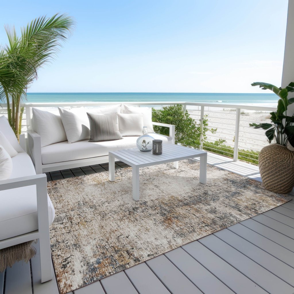 LOOMLAN Rugs Loomelle Ivory Washable Indoor-Outdoor Rug