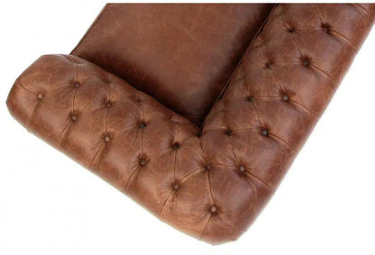 Uptown Sebastian Kadet Caramel Leather Chesterfield Sofa Made to Order