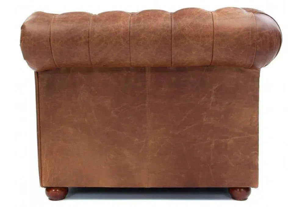 Uptown Sebastian Kadet Caramel Leather Chesterfield Sofa Made to Order