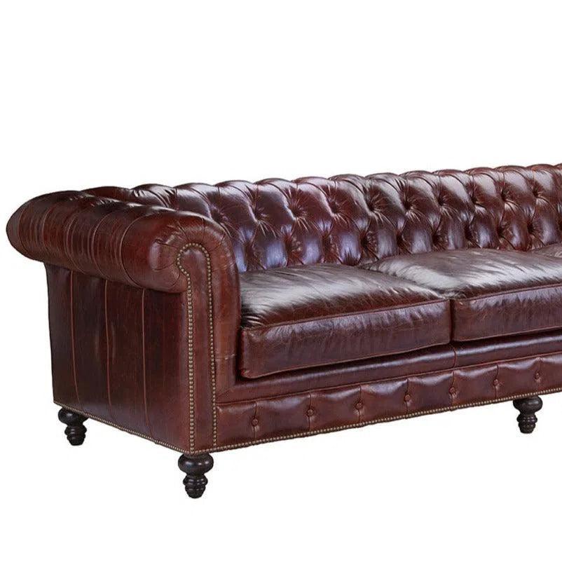 108" Long Leather Chesterfield Sofa Made to Order Sofas & Loveseats LOOMLAN By Uptown Sebastian