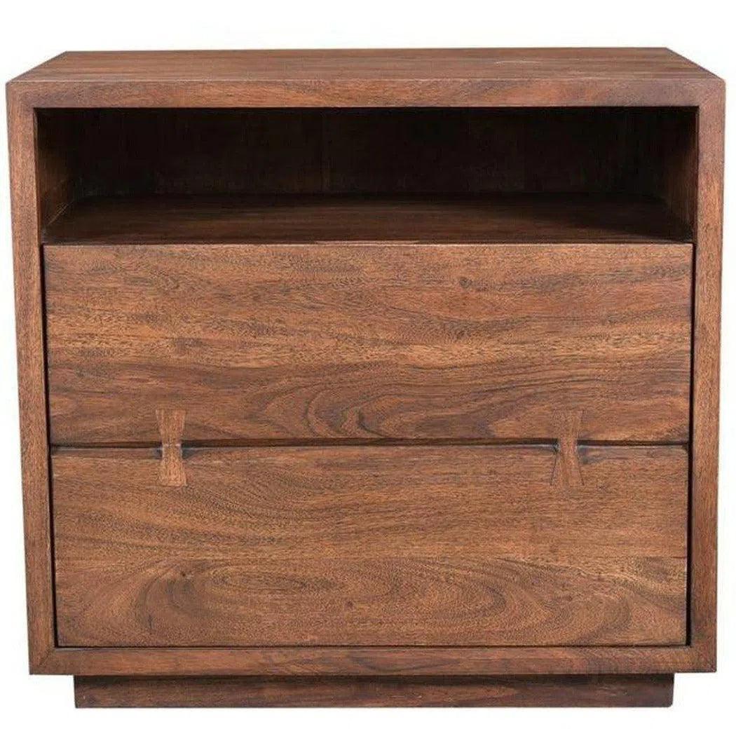 26 Inch Nightstand Brown Industrial Nightstands LOOMLAN By Moe's Home