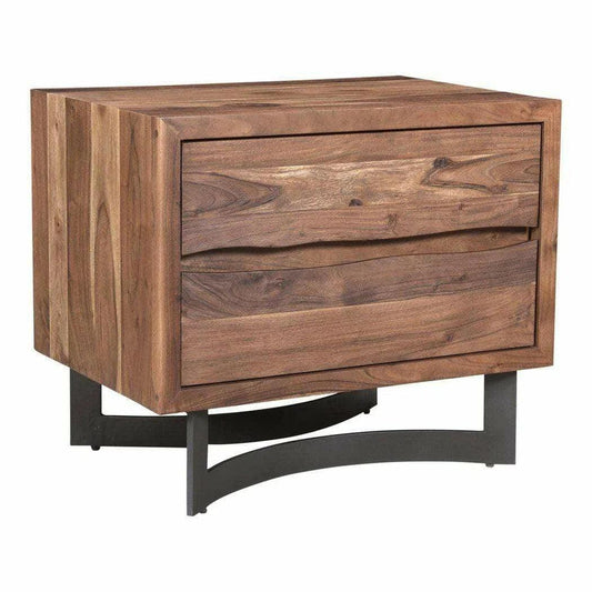 26 Inch Nightstand Smoked Brown Industrial Nightstands LOOMLAN By Moe's Home