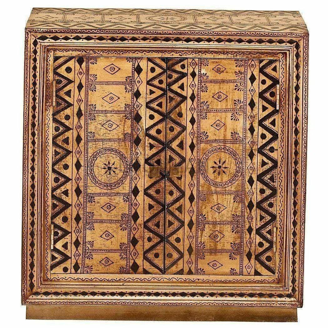 34" Artisan Painted Henna 4 Drawer Accent Cabinet Accent Cabinets LOOMLAN By LOOMLAN