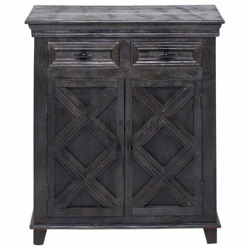 40" Black Rustic X Farmhouse Wood Cabinet With Drawers Accent Cabinets LOOMLAN By LOOMLAN