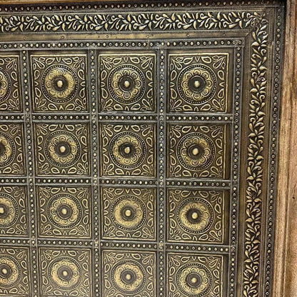 LOOMLAN Brass Over Wood Accent Cabinet