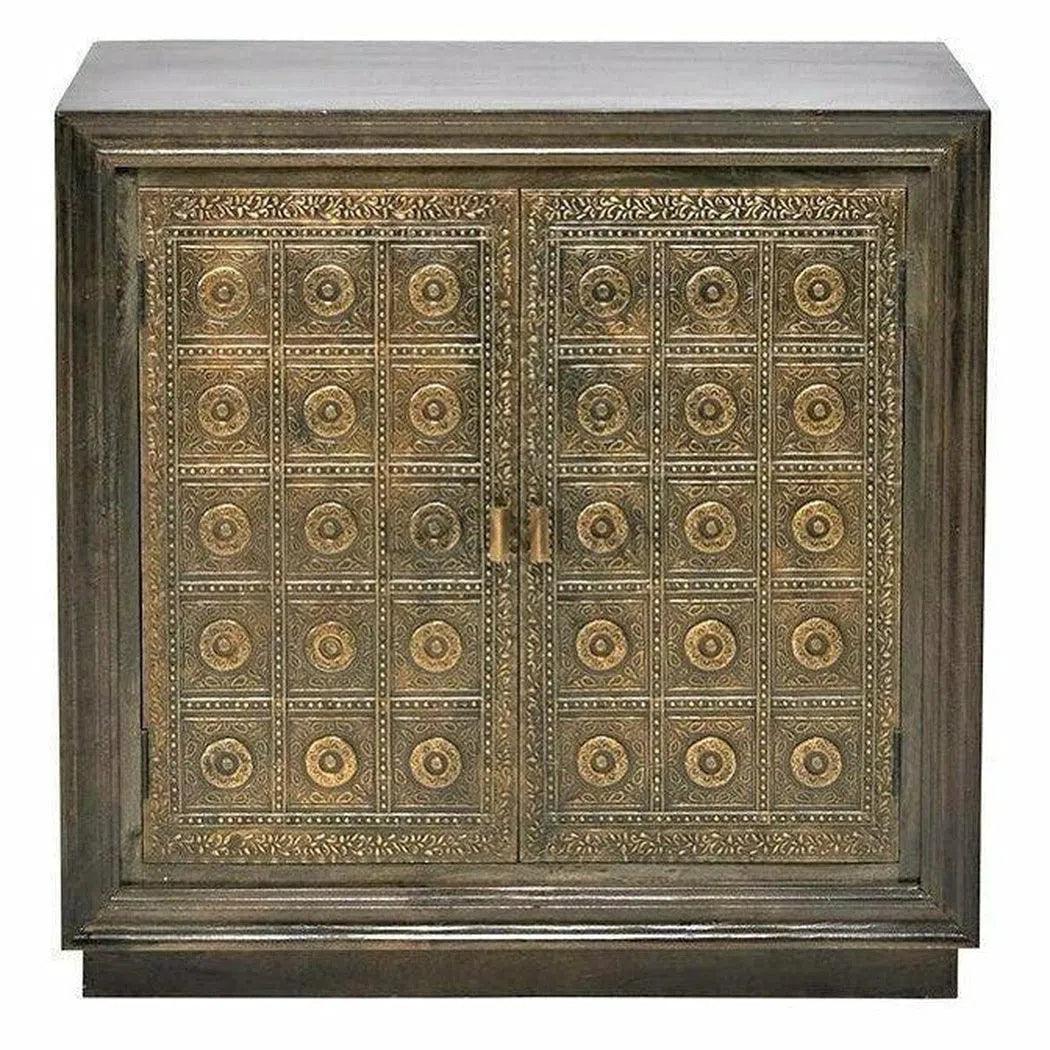 LOOMLAN Brass Over Wood Accent Cabinet