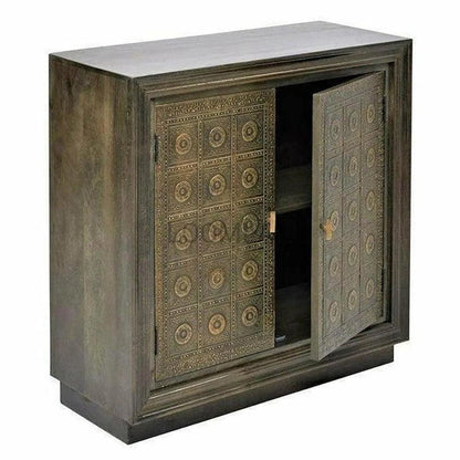 LOOMLAN Brass Over Wood Accent Cabinet
