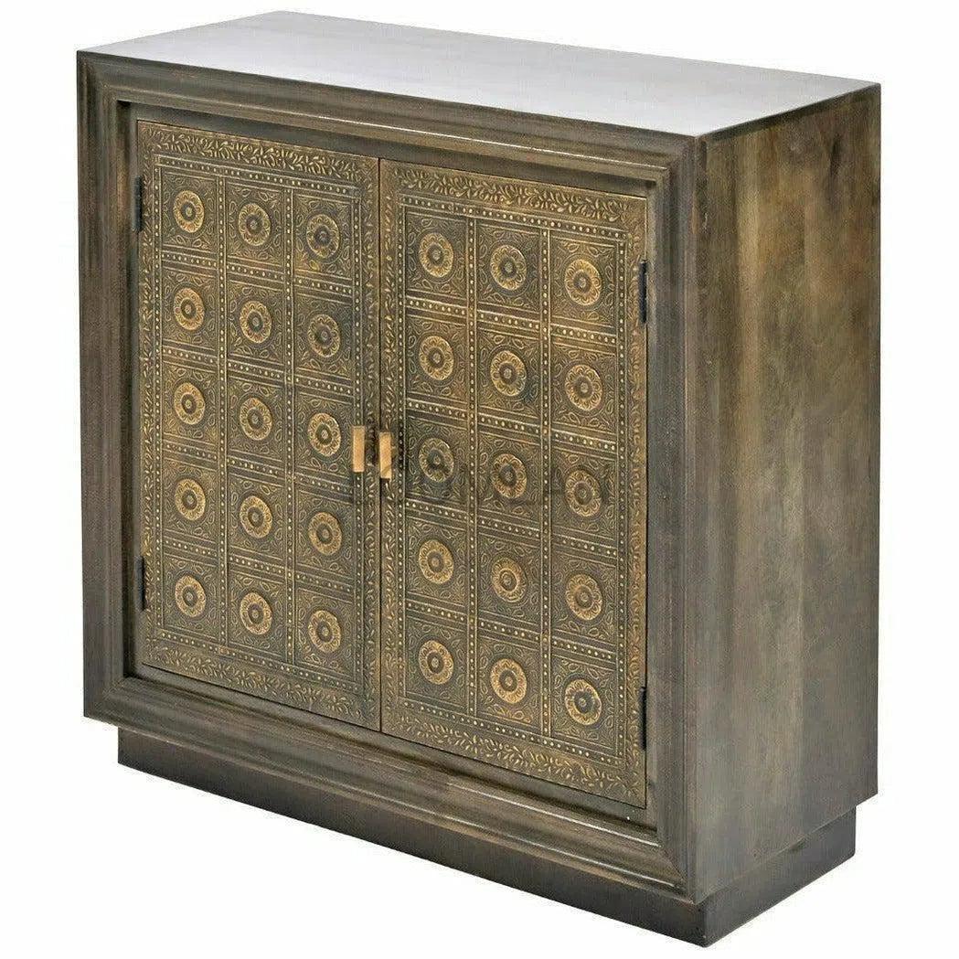 LOOMLAN Brass Over Wood Accent Cabinet