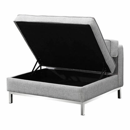 40 Inch Storage Ottoman Grey Modern Ottomans LOOMLAN By Moe's Home