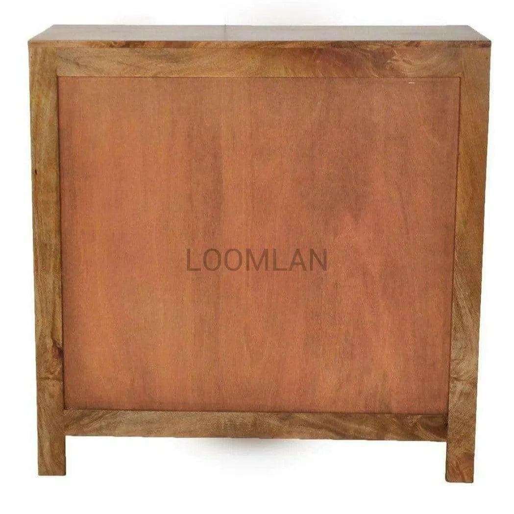 40" Mango Wood Brass Accent Cabinet with 2 Doors Zaley Accent Cabinets LOOMLAN By LOOMLAN