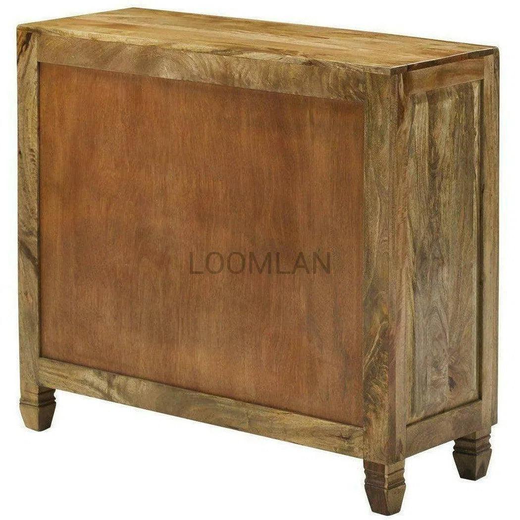 40" Wide Reclaimed Wood Silver Metal Doors Accent Cabinet Accent Cabinets LOOMLAN By LOOMLAN