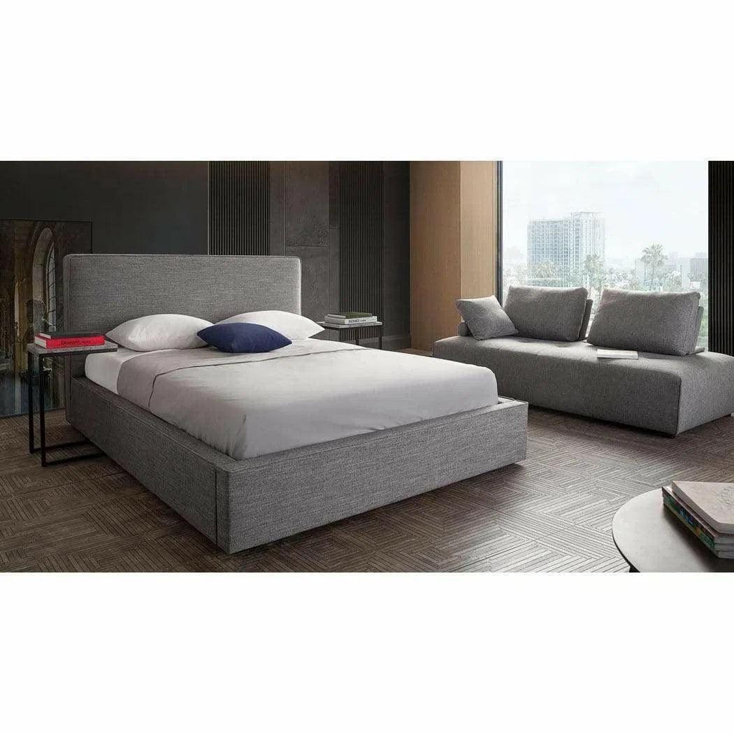 Modern Grey Low Profile Bed Frame