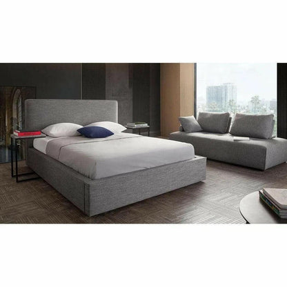 Modern Grey Low Profile Bed Frame