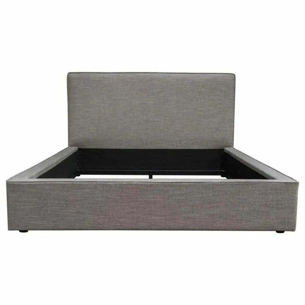 Modern Grey Low Profile Bed Frame