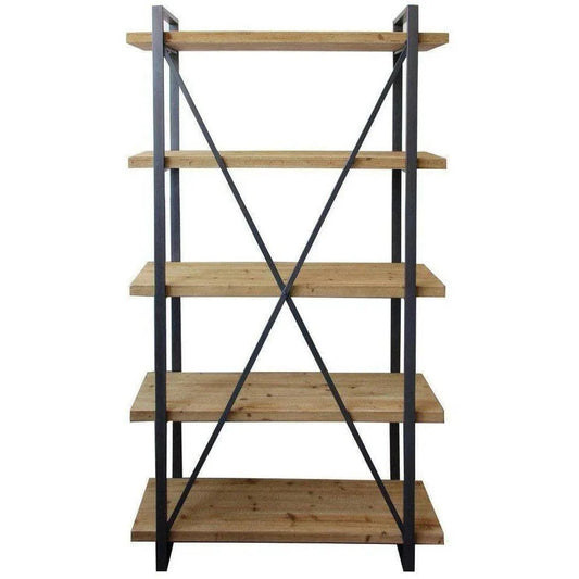 47 Inch 5 Level Shelf Natural Rustic Etageres LOOMLAN By Moe's Home