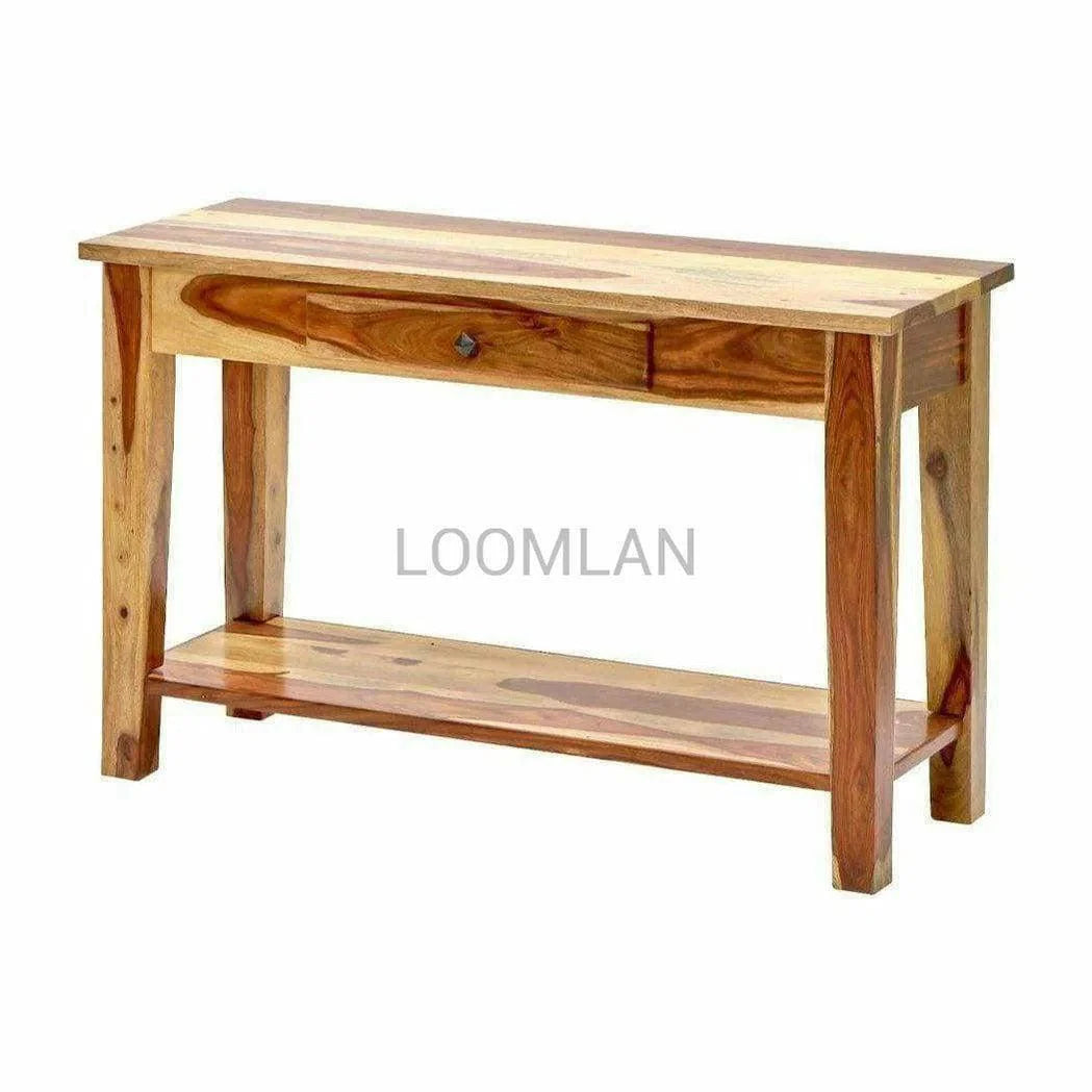 48" Wood modern rustic sofa table with storage Samoa Console Tables LOOMLAN By LOOMLAN