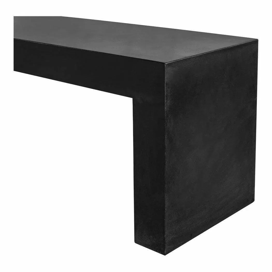 55 Inch Outdoor Bench Black Contemporary Outdoor Benches LOOMLAN By Moe's Home