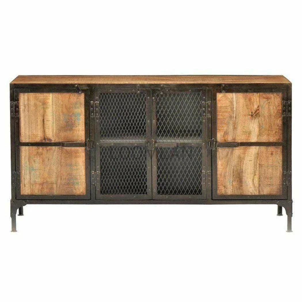 60" Reclaimed Wood Industrial Sideboard Buffet Sideboards LOOMLAN By LOOMLAN