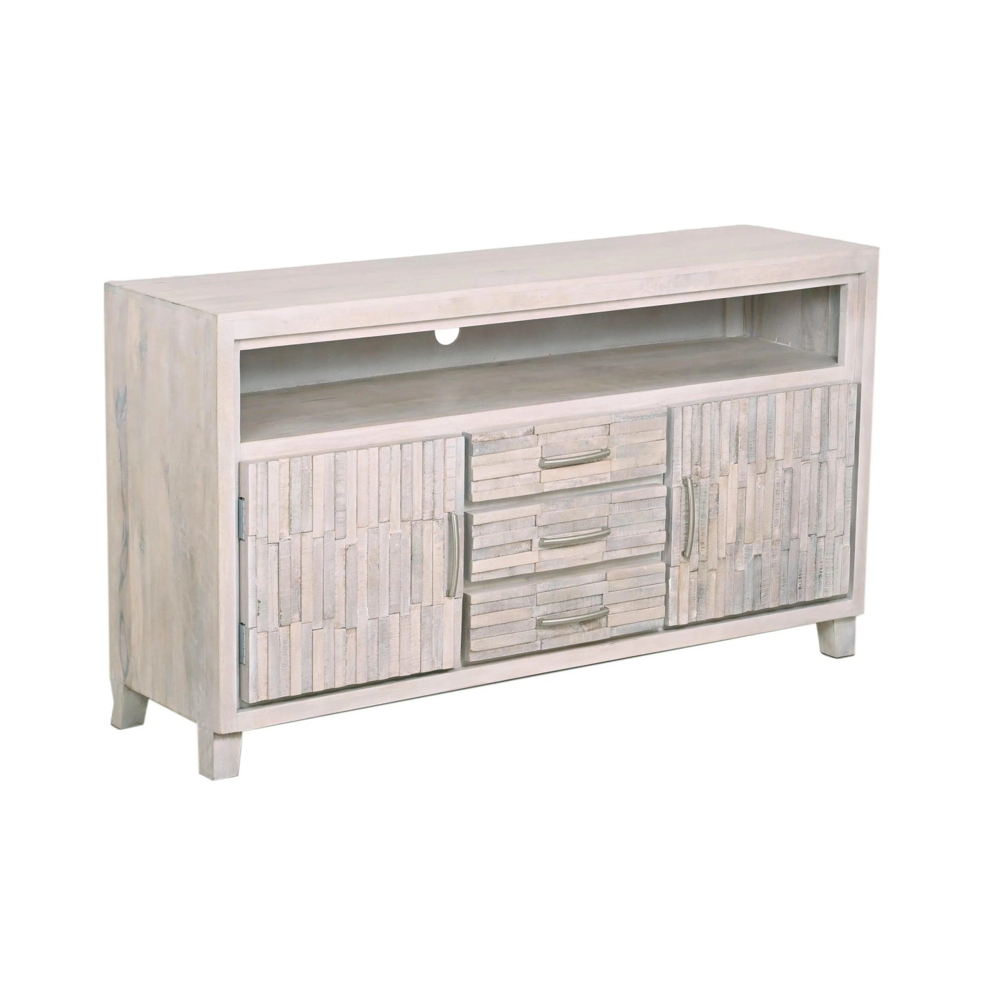 LOOMLAN Reclaimed wood planked style whitewashed Cabinet