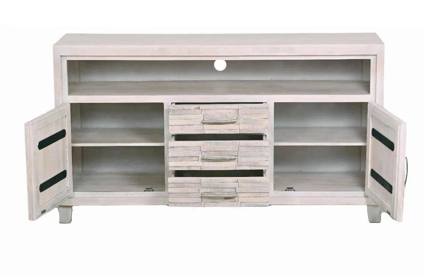 LOOMLAN Reclaimed wood planked style whitewashed Cabinet