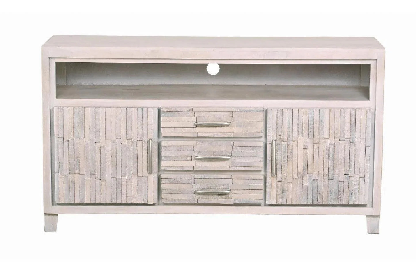 LOOMLAN Reclaimed wood planked style whitewashed Cabinet