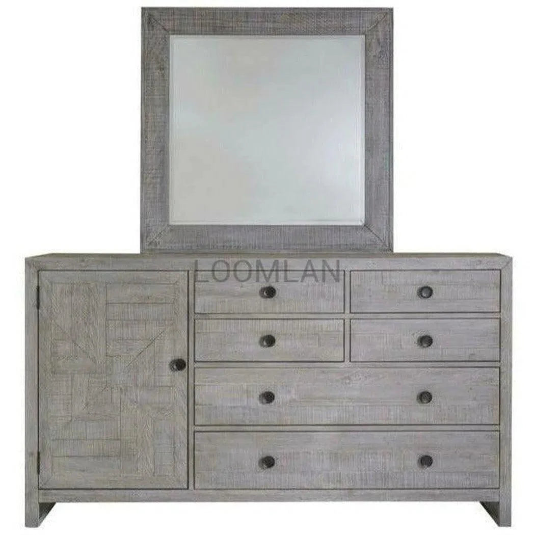 68" Reclaimed Pine Wood Serenity Dresser and Mirror Dressers LOOMLAN By LOOMLAN