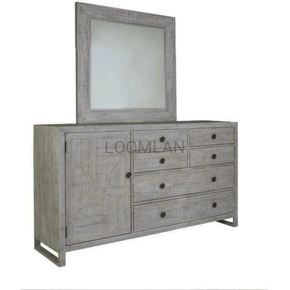 68" Reclaimed Pine Wood Serenity Dresser and Mirror Dressers LOOMLAN By LOOMLAN