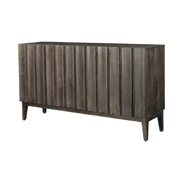 70" Brown Carved Vertical Sideboard for Dining Room Mid Century Sideboards LOOMLAN By LH Imports