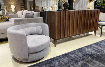 70" Brown Carved Vertical Sideboard for Dining Room Mid Century Sideboards LOOMLAN By LH Imports