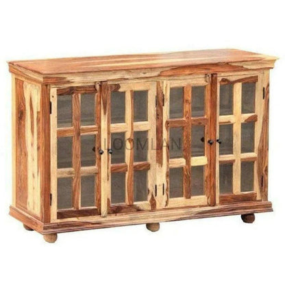 LOOMLAN Farmhouse Glass Doors Wooden Cabinet