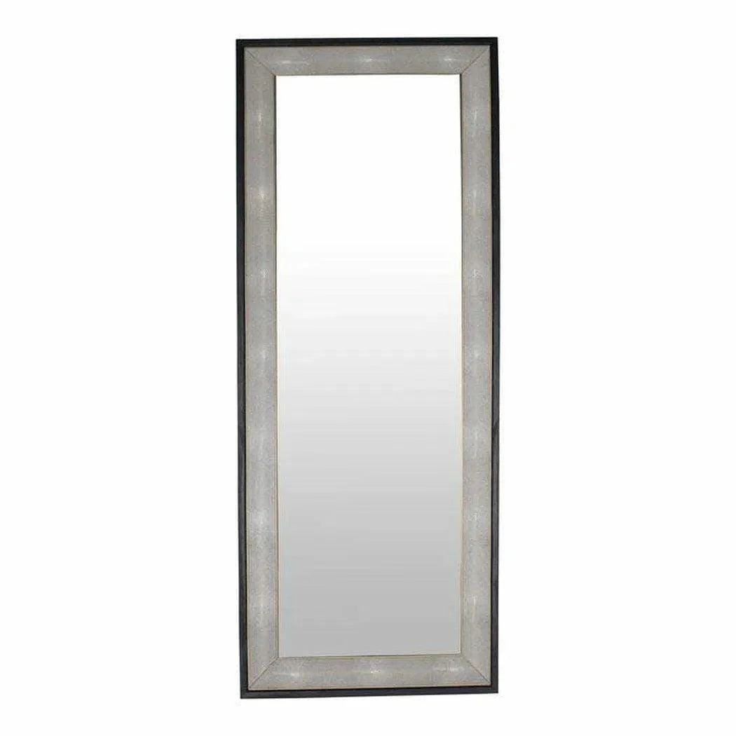 78" Grey Shagreen Gold Accents Retro Leaner Floor Mirror Floor Mirrors LOOMLAN By Moe's Home