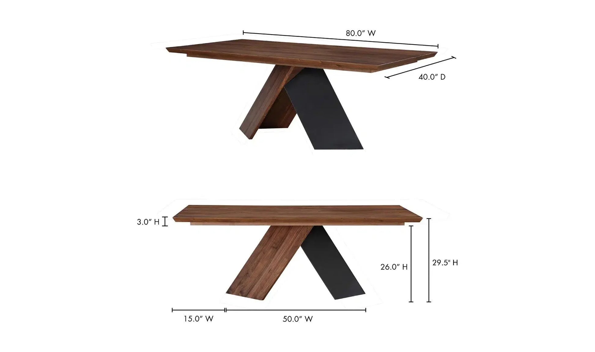 80 Inch Dining Table Brown Contemporary Dining Tables LOOMLAN By Moe's Home