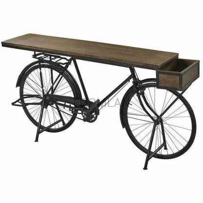 80" Repurposed Entry Console Table Bicycle Home Bar Island Console Tables LOOMLAN By LOOMLAN