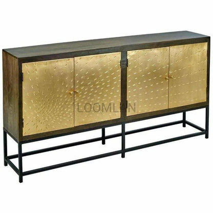 LOOMLAN Slim Solid Wood Sideboard on Stand