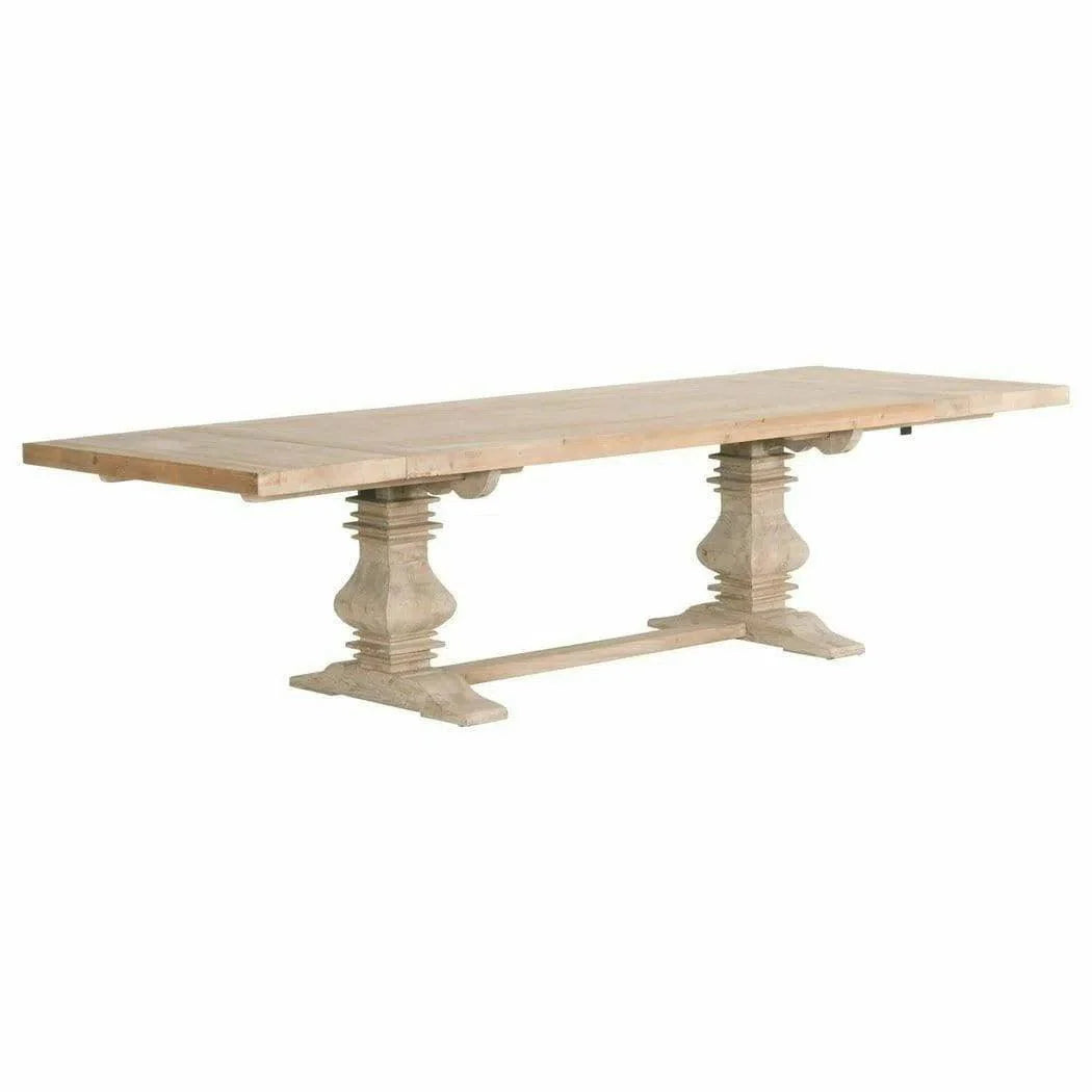 84-120" Pine Reclaimed Wood Extendable Dining Table With Leaves Dining Tables LOOMLAN By Essentials For Living