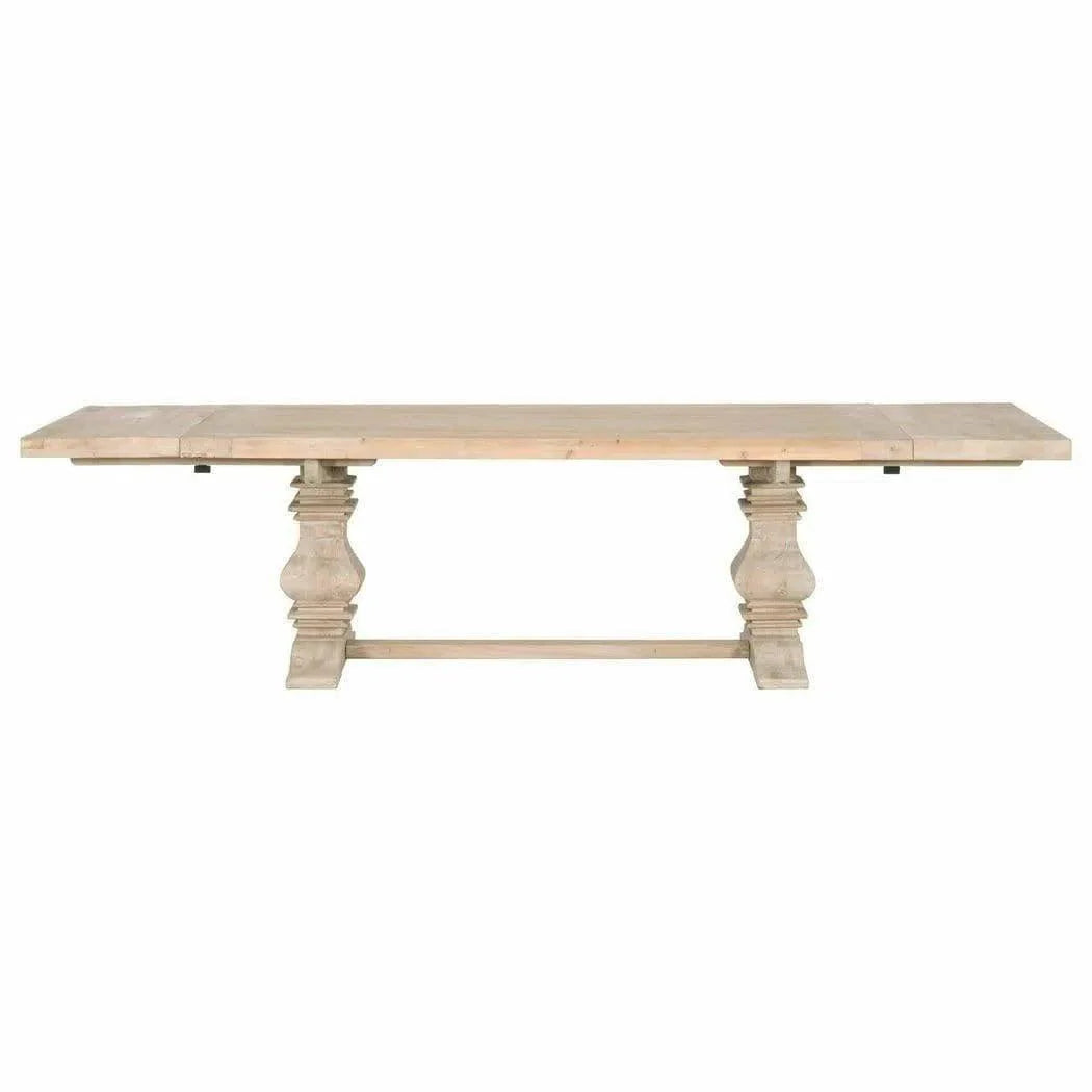 84-120" Pine Reclaimed Wood Extendable Dining Table With Leaves Dining Tables LOOMLAN By Essentials For Living