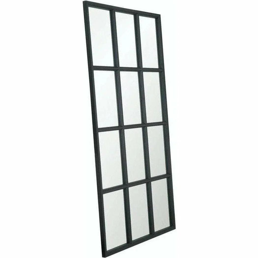 85" Black Grid Floor Mirror Extra Large Leaner Floor Mirrors LOOMLAN By Essentials For Living