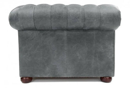 Uptown Sebastian Gary Slate Grey Chesterfield Leather Sofa Made to Order