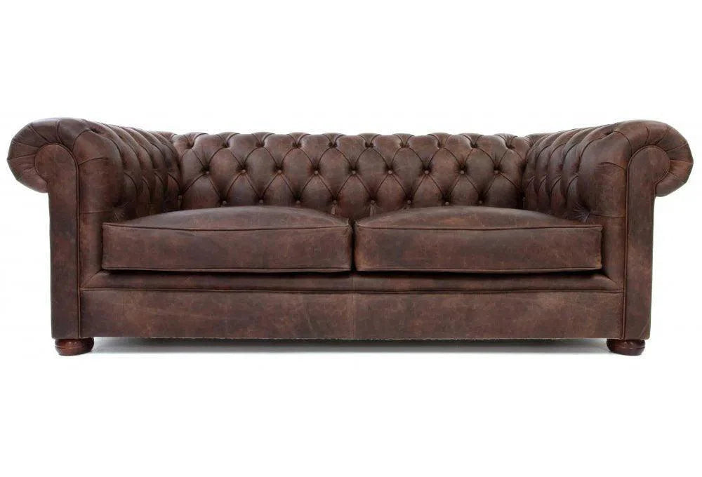 Uptown Sebastian Roger Brown Chesterfield Leather Sofa Made to Order