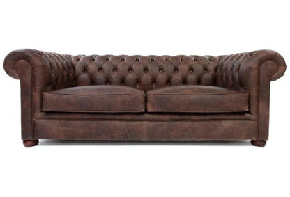 Uptown Sebastian Roger Brown Chesterfield Leather Sofa Made to Order