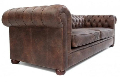 Uptown Sebastian Roger Brown Chesterfield Leather Sofa Made to Order