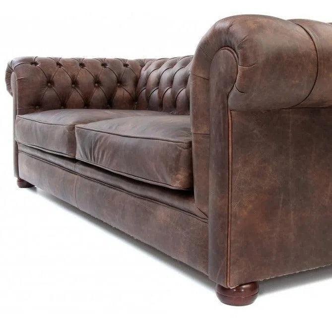 Uptown Sebastian Roger Brown Chesterfield Leather Sofa Made to Order