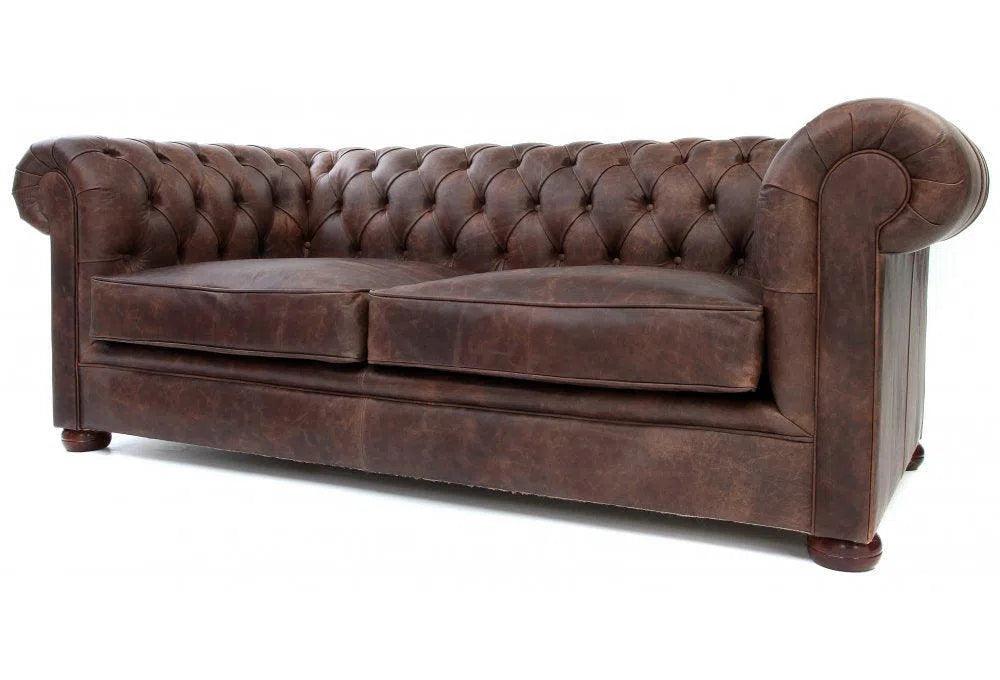Uptown Sebastian Roger Brown Chesterfield Leather Sofa Made to Order